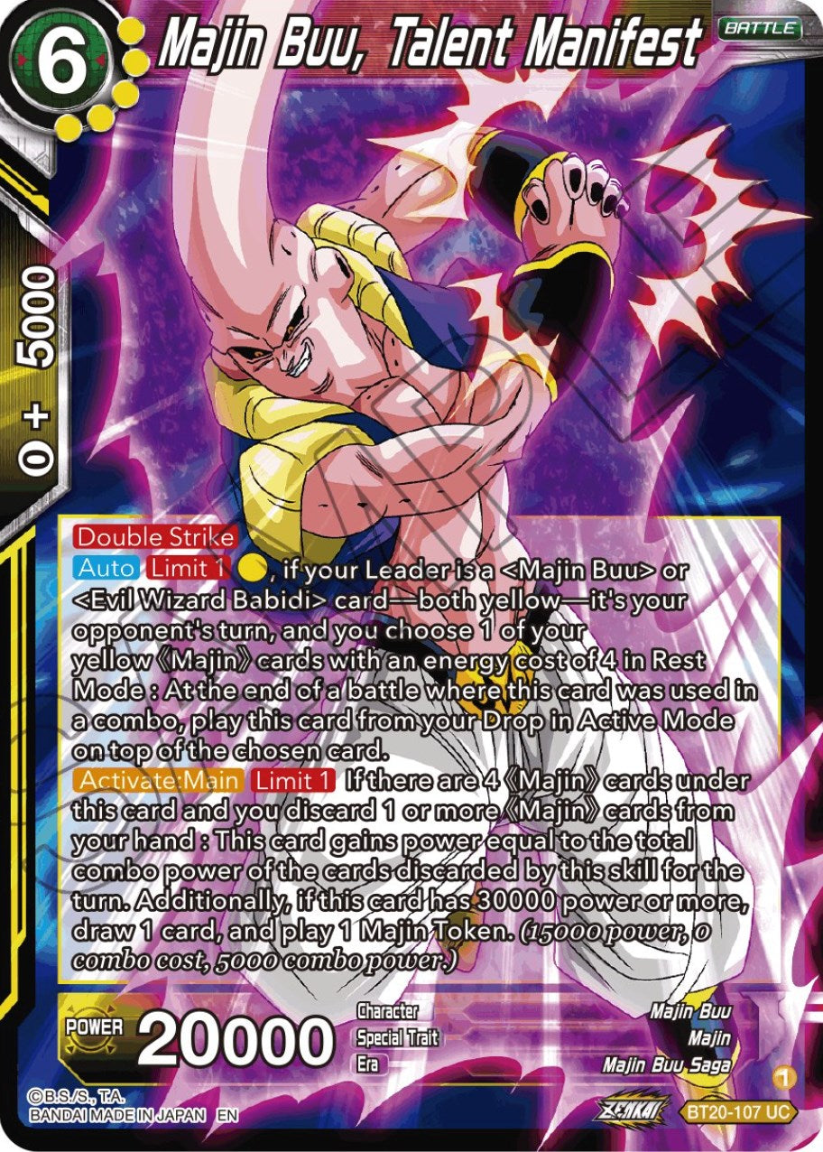 Majin Buu, Talent Manifest (BT20-107) [Power Absorbed] | Black Swamp Games