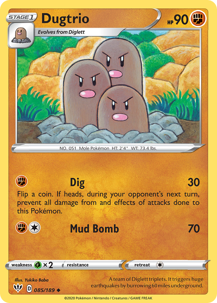 Dugtrio (085/189) [Sword & Shield: Darkness Ablaze] | Black Swamp Games