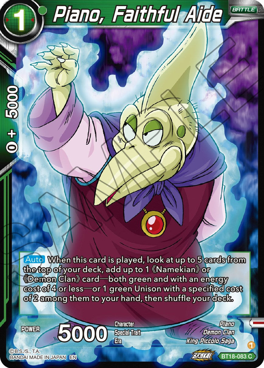 Piano, Faithful Aide (BT18-083) [Dawn of the Z-Legends] | Black Swamp Games