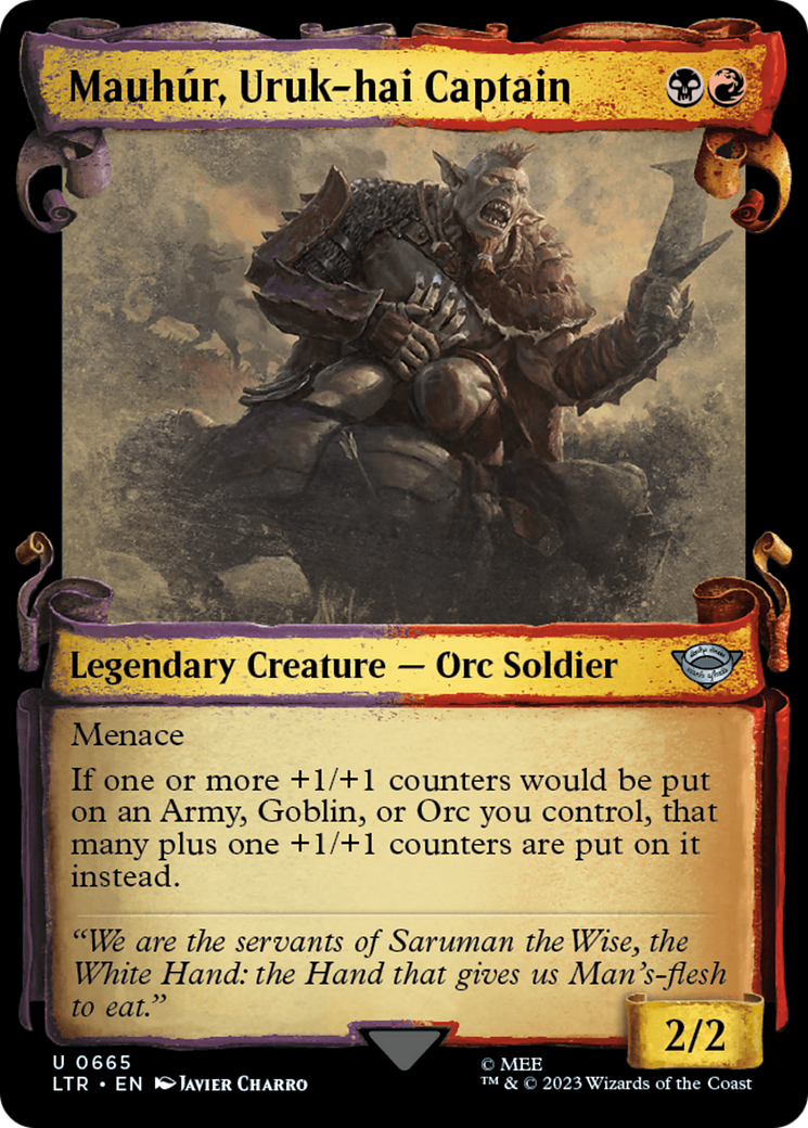 Mauhur, Uruk-hai Captain [The Lord of the Rings: Tales of Middle-Earth Showcase Scrolls] | Black Swamp Games