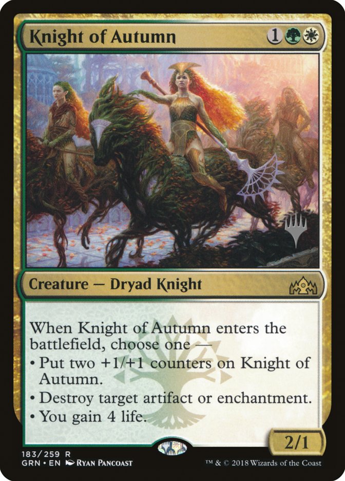 Knight of Autumn (Promo Pack) [Guilds of Ravnica Promos] | Black Swamp Games