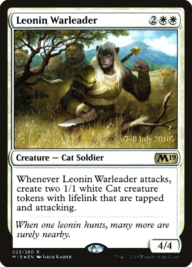 Leonin Warleader [Core Set 2019 Prerelease Promos] | Black Swamp Games