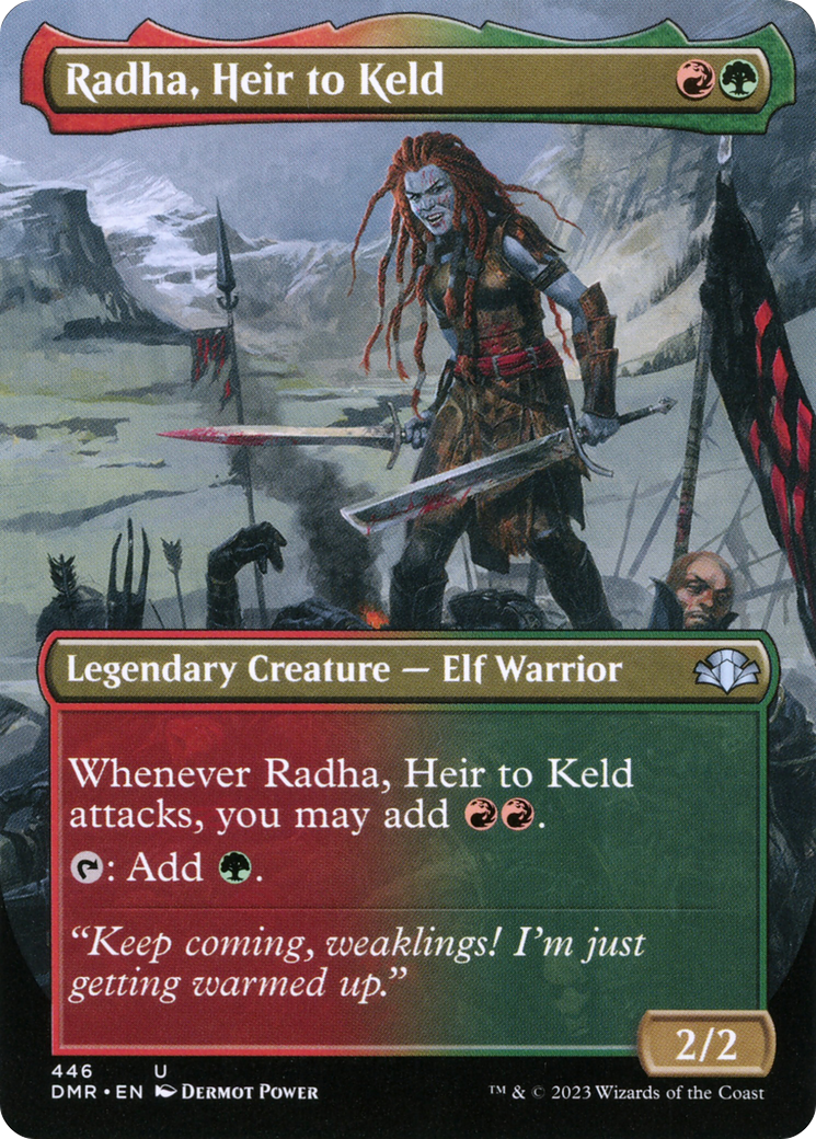 Radha, Heir to Keld (Borderless Alternate Art) [Dominaria Remastered] | Black Swamp Games
