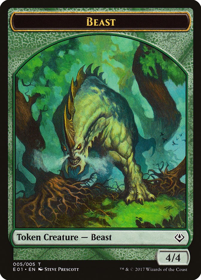Beast (005) // Soldier Double-Sided Token [Archenemy: Nicol Bolas Tokens] | Black Swamp Games