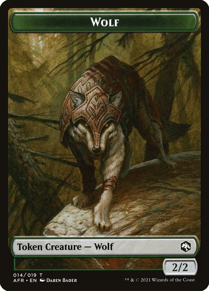 Wolf // Mordenkainen Emblem Double-Sided Token [Dungeons & Dragons: Adventures in the Forgotten Realms Tokens] | Black Swamp Games