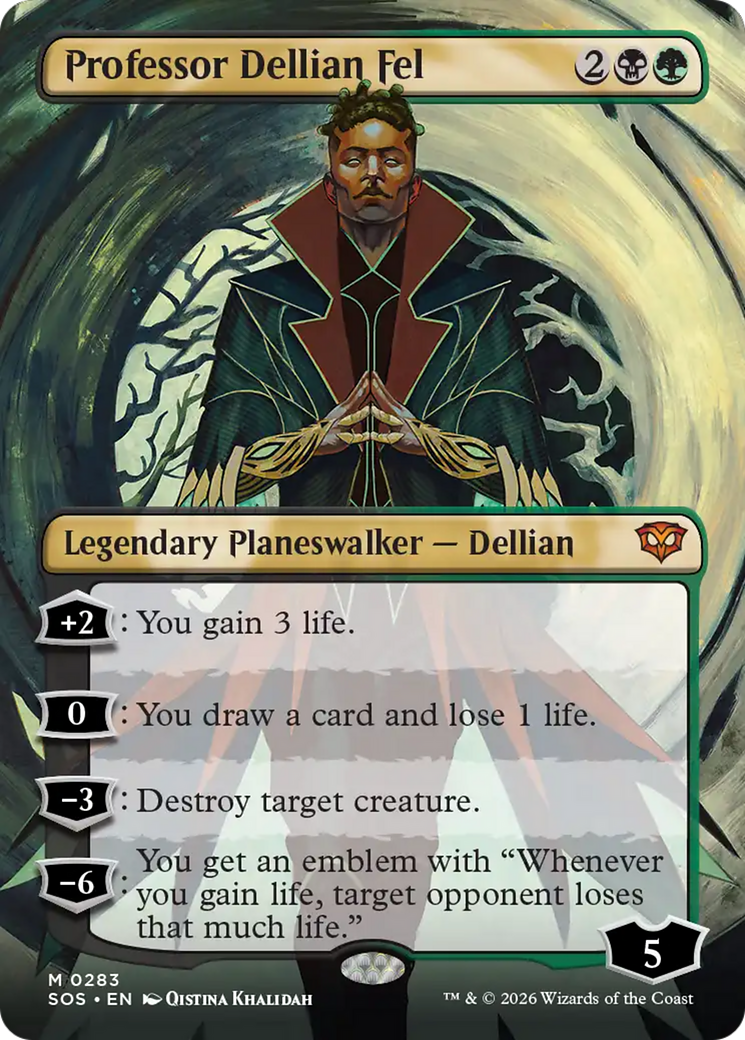 Professor Dellian Fel (Borderless) [Secrets of Strixhaven] | Black Swamp Games