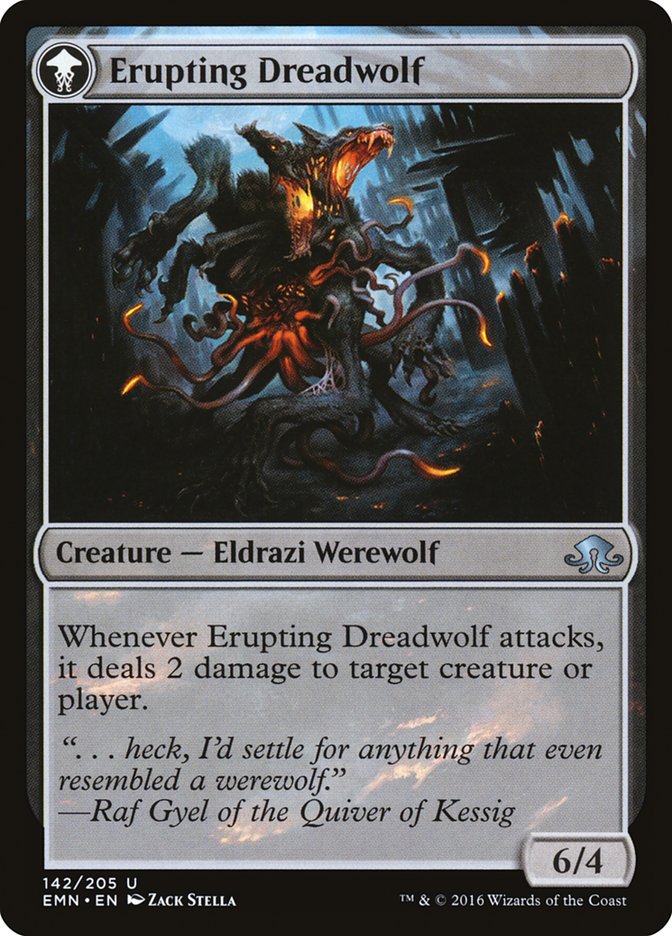 Smoldering Werewolf // Erupting Dreadwolf [Eldritch Moon] | Black Swamp Games