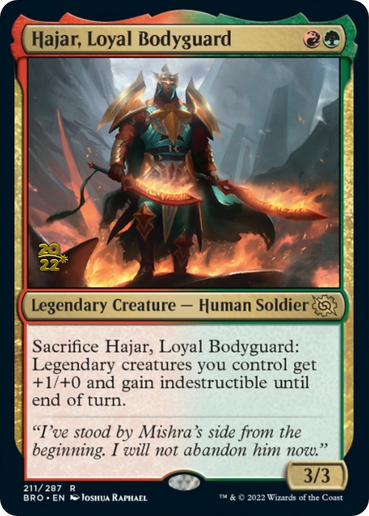 Hajar, Loyal Bodyguard [The Brothers' War Prerelease Promos] | Black Swamp Games