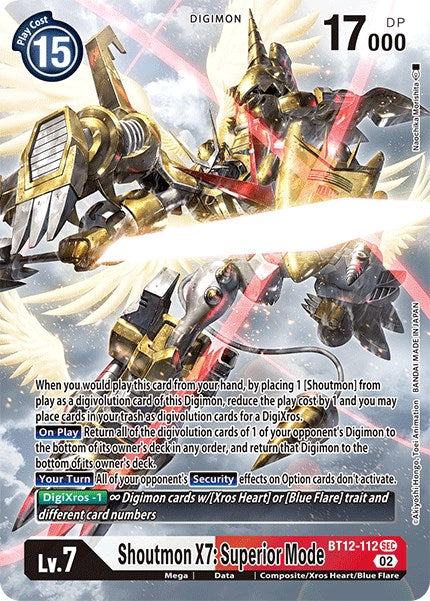 Shoutmon X7: Superior Mode [BT12-112] (Alternate Art) [Across Time] | Black Swamp Games