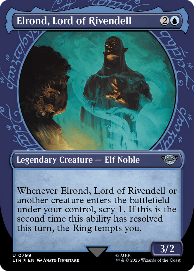 Elrond, Lord of Rivendell (Showcase) (Surge Foil) [The Lord of the Rings: Tales of Middle-Earth] | Black Swamp Games