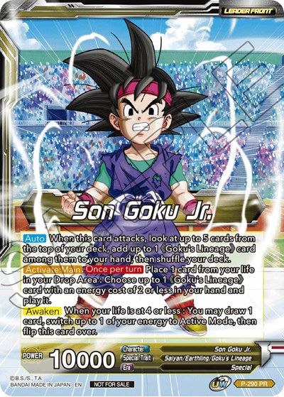 Son Goku Jr. // SS Son Goku Jr., Scion of the Lineage (Gold Stamped) (P-290) [Promotion Cards] | Black Swamp Games