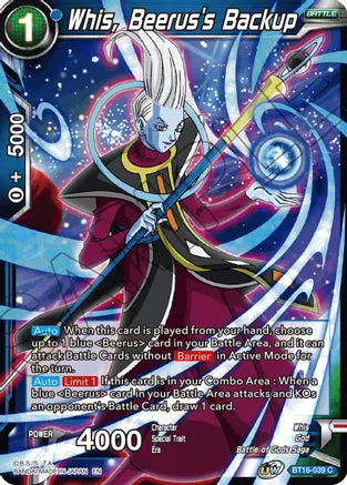 Whis, Beerus's Backup (BT16-039) [Realm of the Gods] | Black Swamp Games