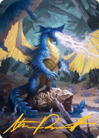 Blue Dragon Art Card (Gold-Stamped Signature) [Dungeons & Dragons: Adventures in the Forgotten Realms Art Series] | Black Swamp Games