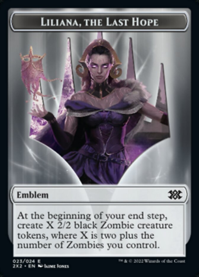 Liliana, the Last Hope Emblem // Spirit (002) Double-Sided Token [Double Masters 2022 Tokens] | Black Swamp Games