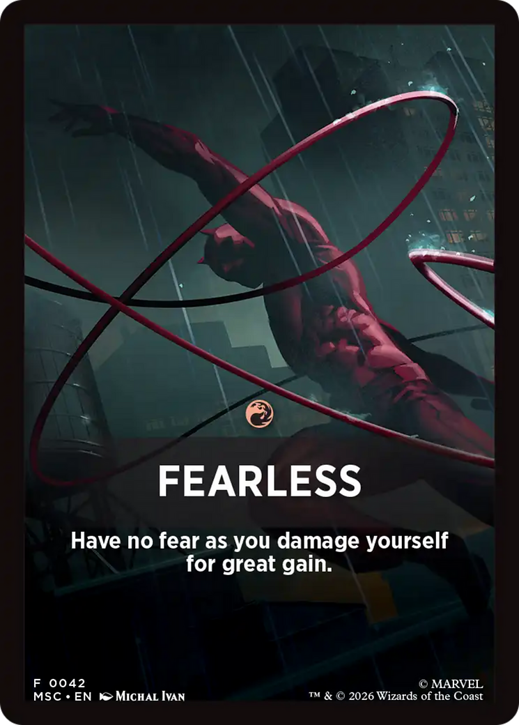 Fearless Theme Card [Marvel Super Heroes Commander] | Black Swamp Games