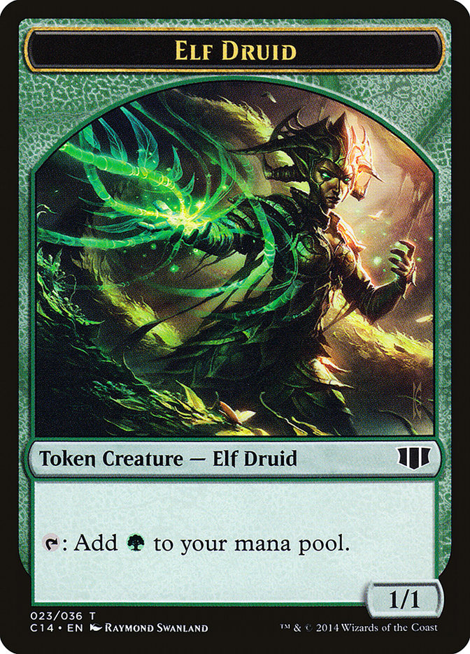 Elf Druid // Beast (020/036) Double-Sided Token [Commander 2014 Tokens] | Black Swamp Games