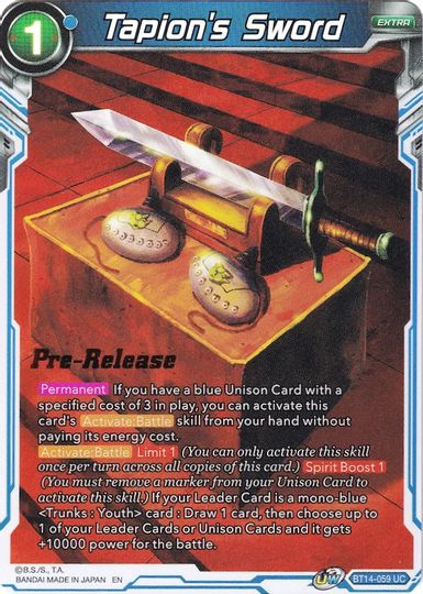 Tapion's Sword (BT14-059) [Cross Spirits Prerelease Promos] | Black Swamp Games