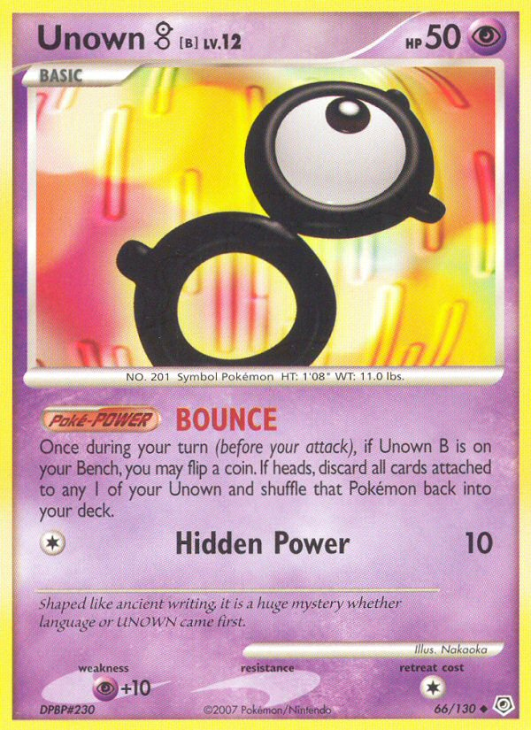 Unown B (66/130) [Diamond & Pearl: Base Set] | Black Swamp Games