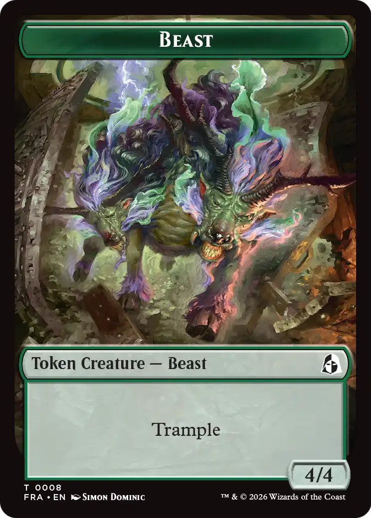 Sculpture Treasure // Beast Double-Sided Token [Reality Fracture Tokens] | Black Swamp Games