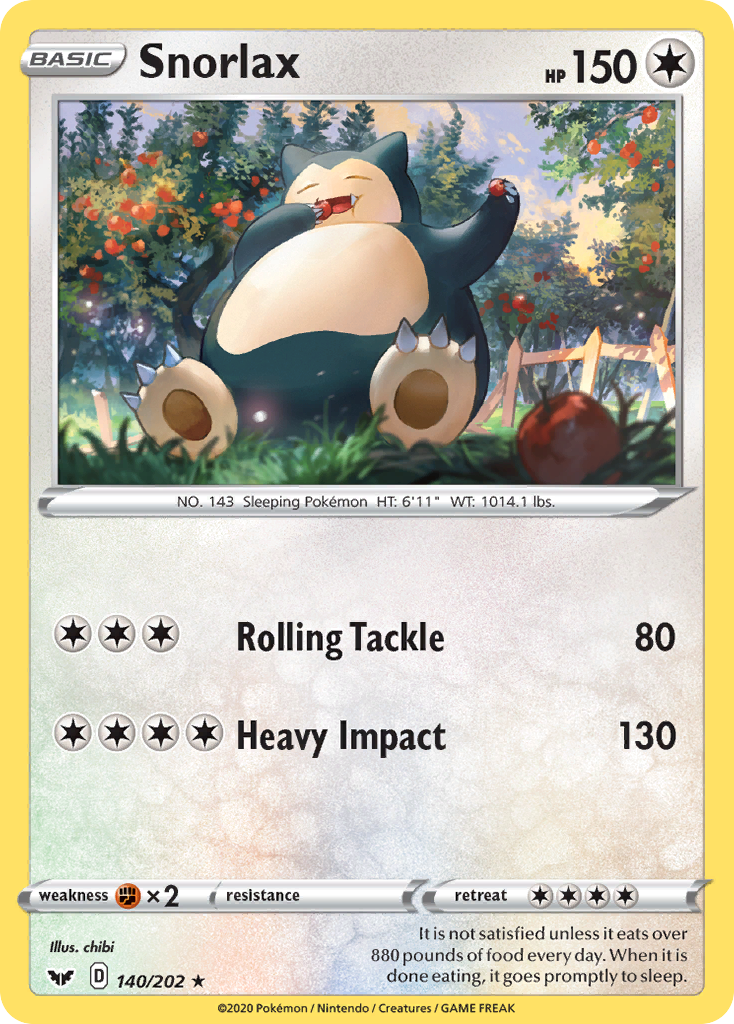 Snorlax (140/202) [Sword & Shield: Base Set] | Black Swamp Games