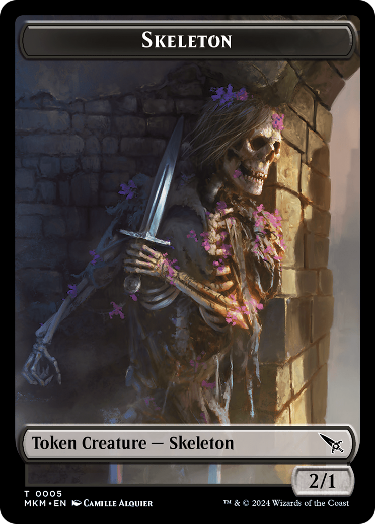 Skeleton Token [Murders at Karlov Manor Tokens] | Black Swamp Games