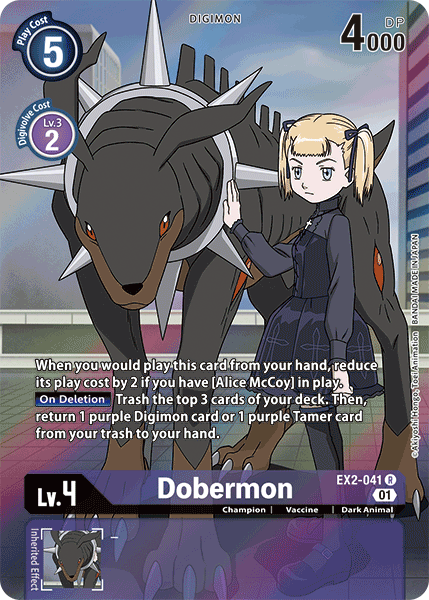 Dobermon [EX2-041] (Alternate Art) [Digital Hazard] | Black Swamp Games