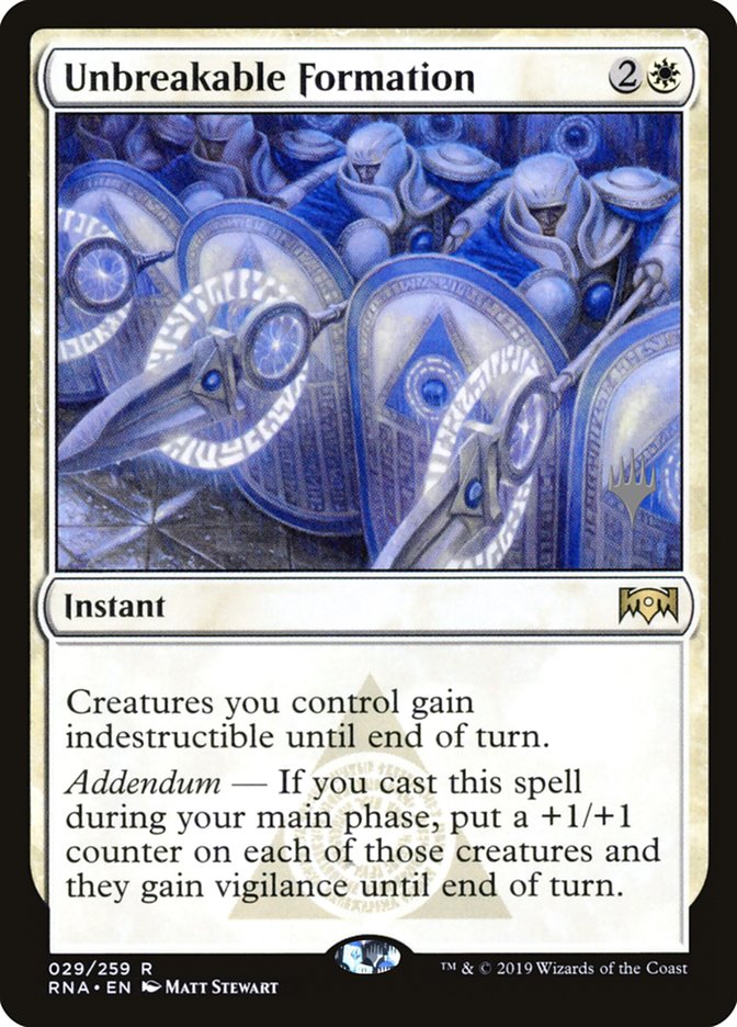 Unbreakable Formation (Promo Pack) [Ravnica Allegiance Promos] | Black Swamp Games