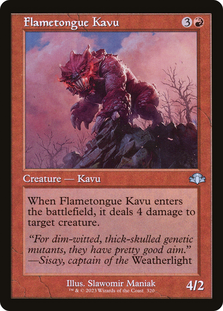 Flametongue Kavu (Retro) [Dominaria Remastered] | Black Swamp Games
