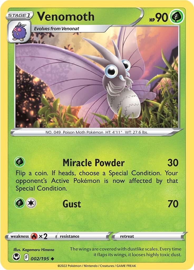 Venomoth (002/195) [Sword & Shield: Silver Tempest] | Black Swamp Games
