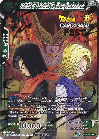 Android 17 & Android 18, Absorption Imminent (Card Game Fest 2022) (EX20-04) [Tournament Promotion Cards] | Black Swamp Games