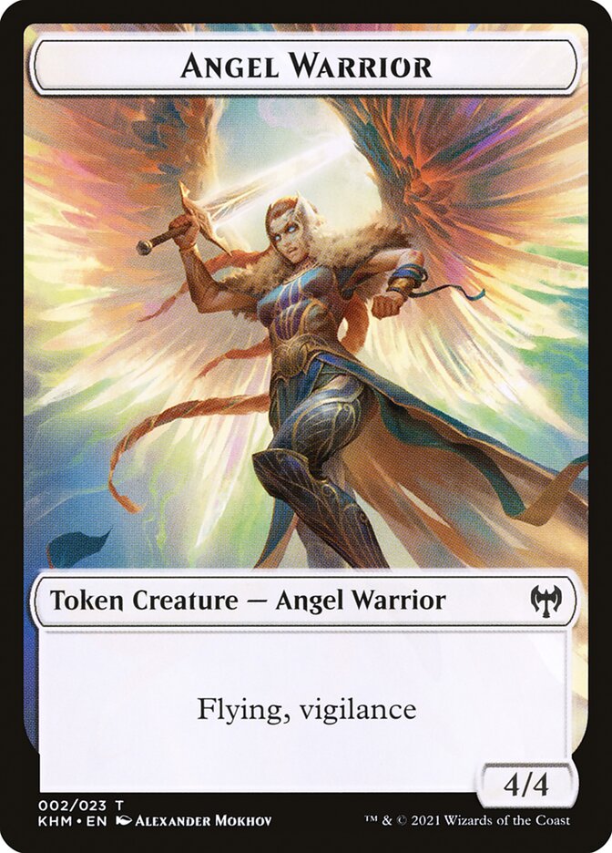 Human Warrior // Angel Warrior Double-Sided Token [Kaldheim Tokens] | Black Swamp Games