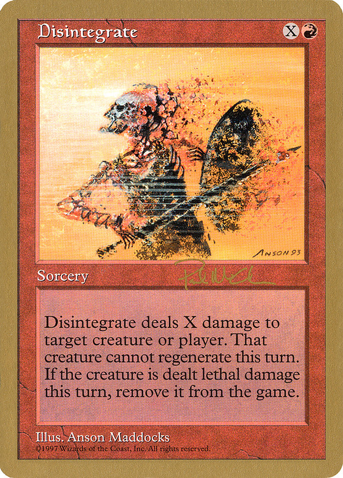 Disintegrate (Paul McCabe) [World Championship Decks 1997] | Black Swamp Games