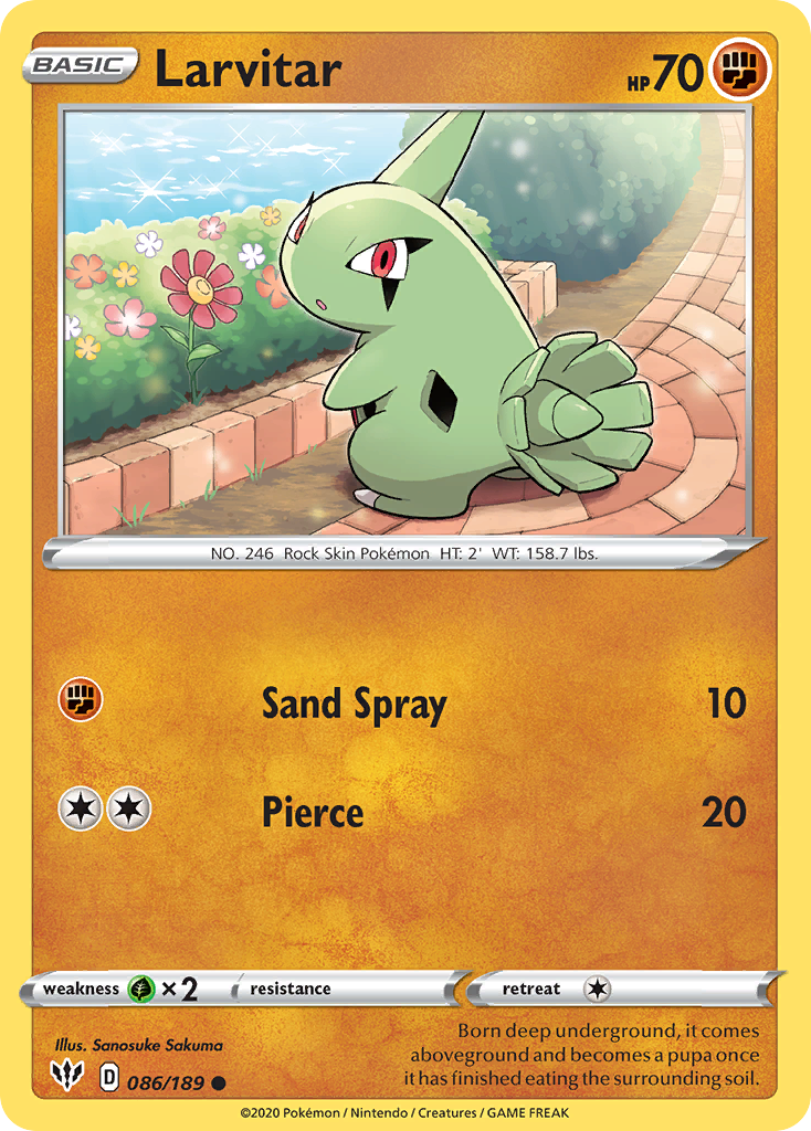 Larvitar (086/189) [Sword & Shield: Darkness Ablaze] | Black Swamp Games