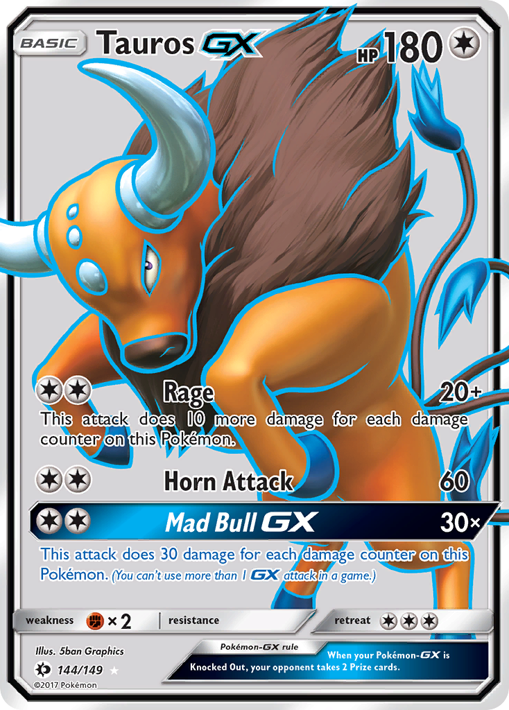 Tauros GX (144/149) [Sun & Moon: Base Set] | Black Swamp Games