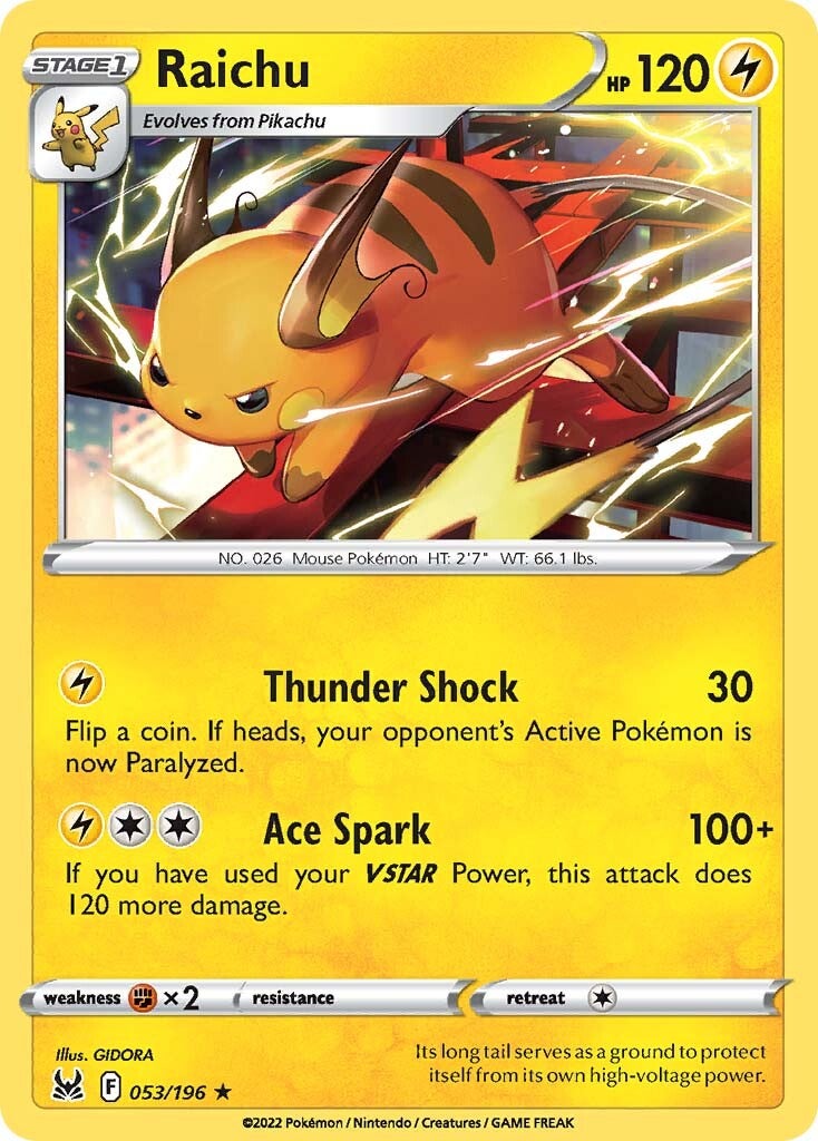 Raichu (053/196) [Sword & Shield: Lost Origin] | Black Swamp Games