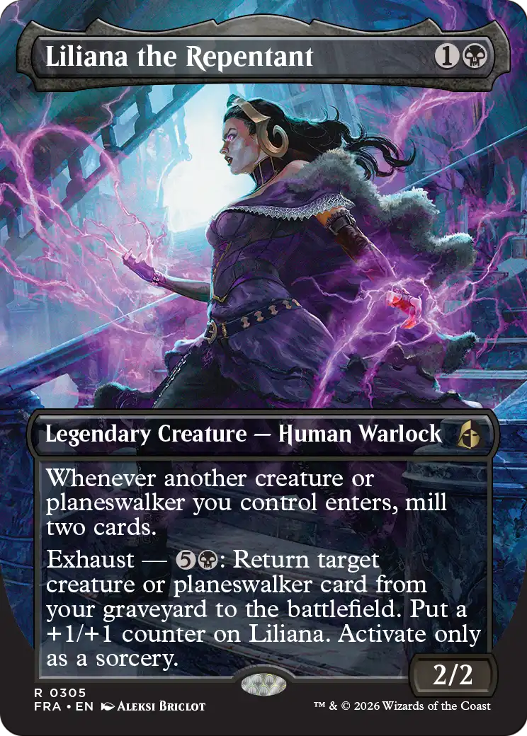Liliana the Repentant (Borderless) [Reality Fracture] | Black Swamp Games