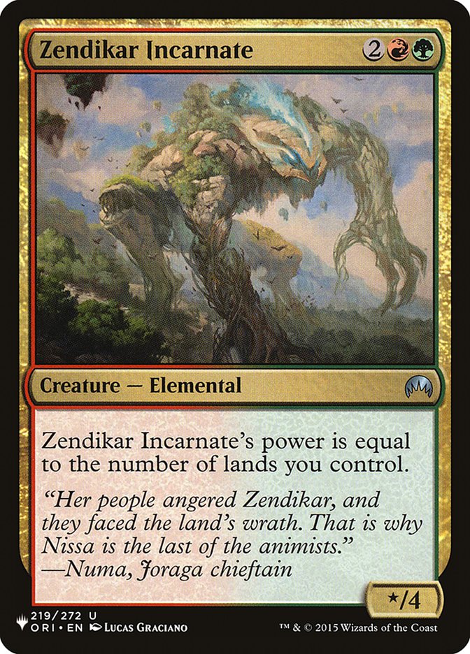 Zendikar Incarnate [The List] | Black Swamp Games