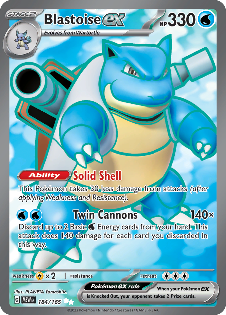 Blastoise ex (184/165) [Scarlet & Violet: 151] | Black Swamp Games