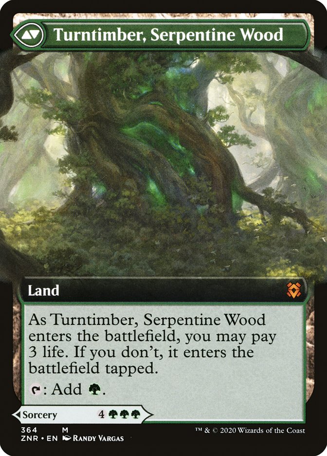 Turntimber Symbiosis // Turntimber, Serpentine Wood (Extended Art) [Zendikar Rising] | Black Swamp Games