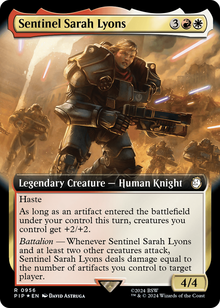 Sentinel Sarah Lyons (Extended Art) (Surge Foil) [Fallout] | Black Swamp Games