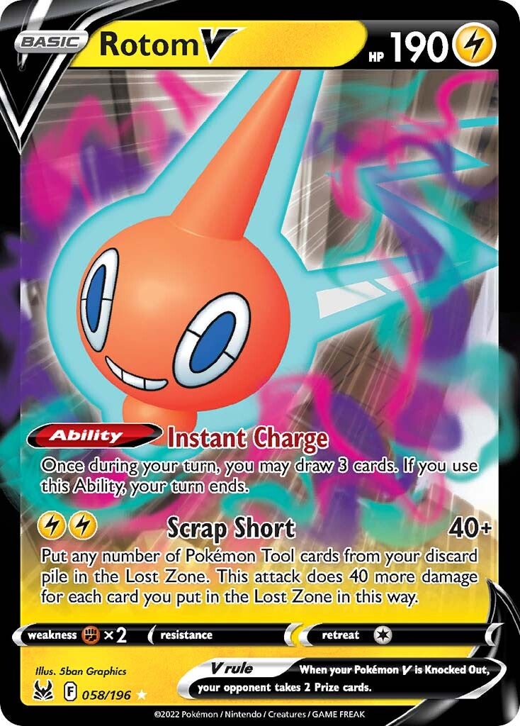 Rotom V (058/196) [Sword & Shield: Lost Origin] | Black Swamp Games