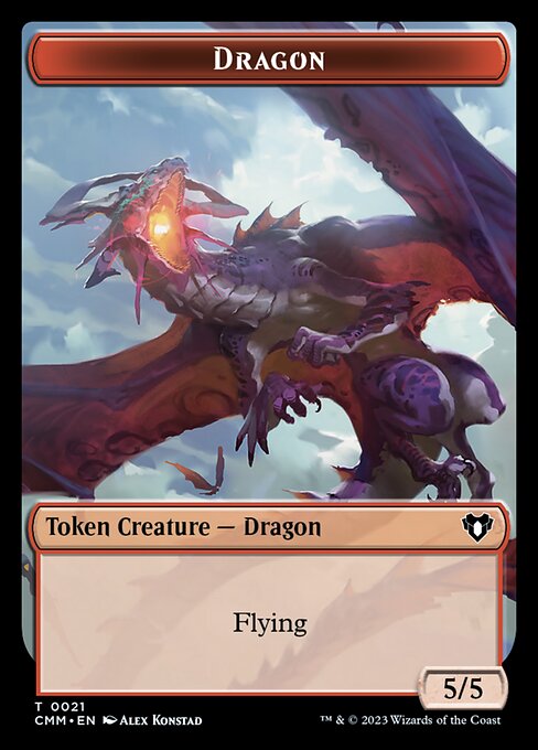 Human Soldier // Dragon (0021) Double-Sided Token [Commander Masters Tokens] | Black Swamp Games