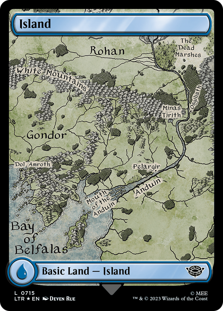 Island (0715) (Surge Foil) [The Lord of the Rings: Tales of Middle-Earth] | Black Swamp Games
