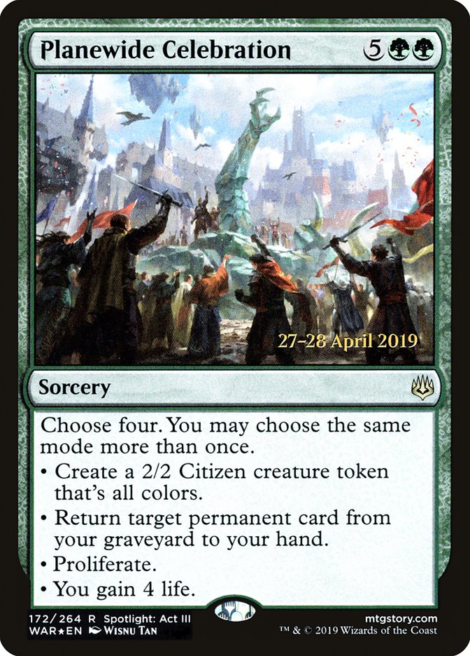 Planewide Celebration [War of the Spark Prerelease Promos] | Black Swamp Games