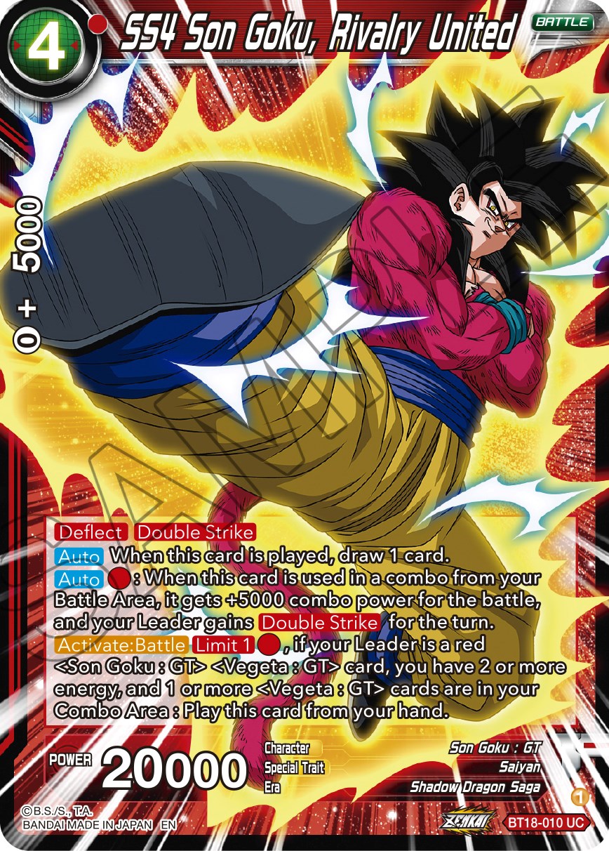SS4 Son Goku, Rivalry United (BT18-010) [Dawn of the Z-Legends] | Black Swamp Games