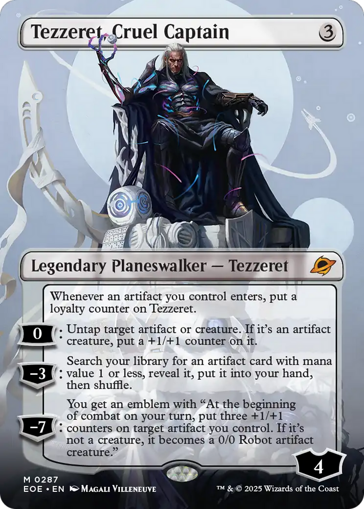 Tezzeret, Cruel Captain (Borderless) [Edge of Eternities] | Black Swamp Games