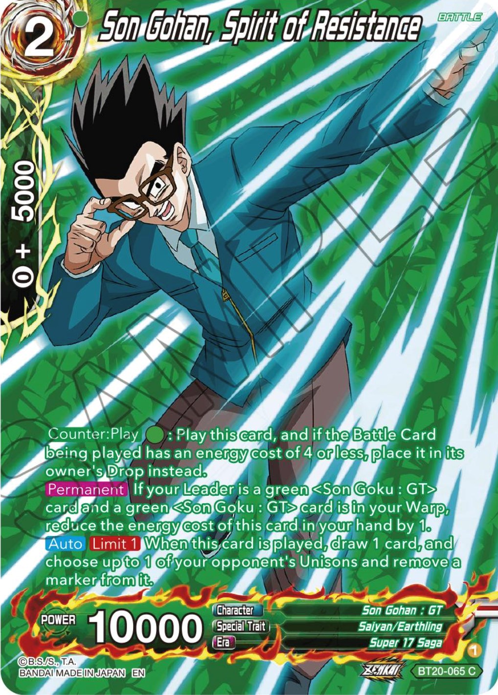 Son Gohan, Spirit of Resistance (Silver Foil) (BT20-065) [Power Absorbed] | Black Swamp Games