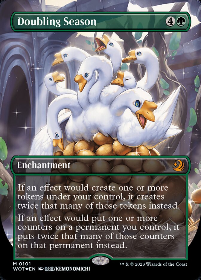 Doubling Season (Anime Borderless) (Confetti Foil) [Wilds of Eldraine: Enchanting Tales] | Black Swamp Games