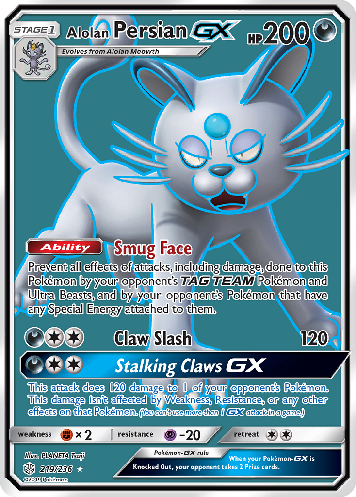 Alolan Persian GX (219/236) [Sun & Moon: Cosmic Eclipse] | Black Swamp Games