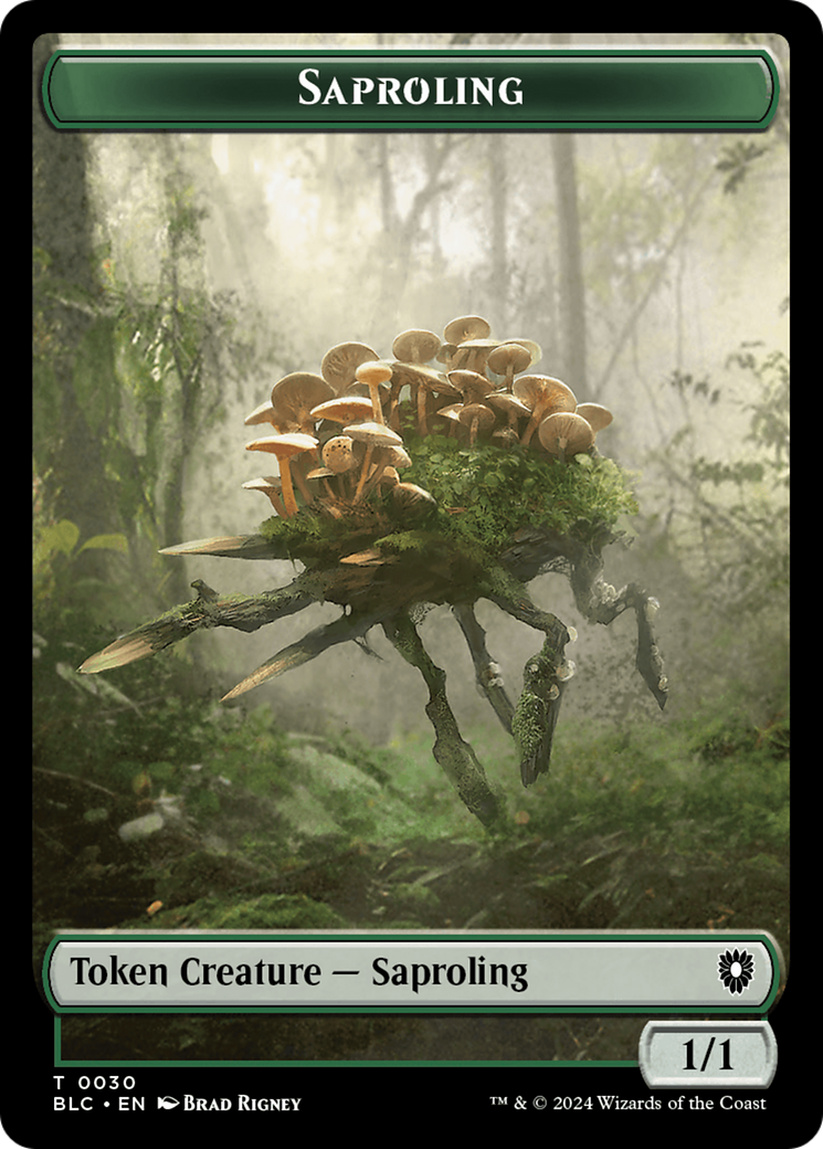 Saproling // Treasure Double-Sided Token [Bloomburrow Commander Tokens] | Black Swamp Games
